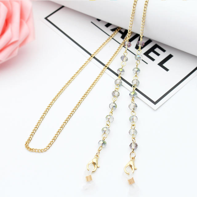 Faux crystal beads chain for glasses mask