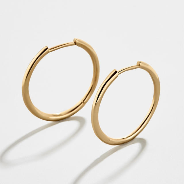 Fashion simple copper huggie earrings