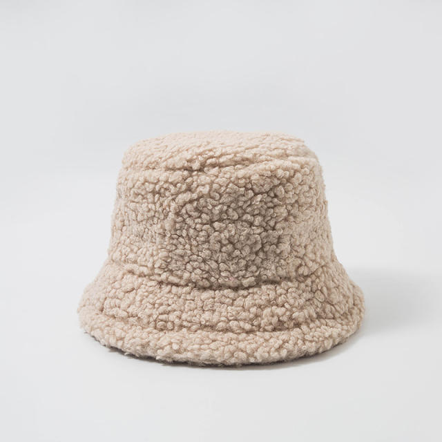 Warm solid color bucket hat