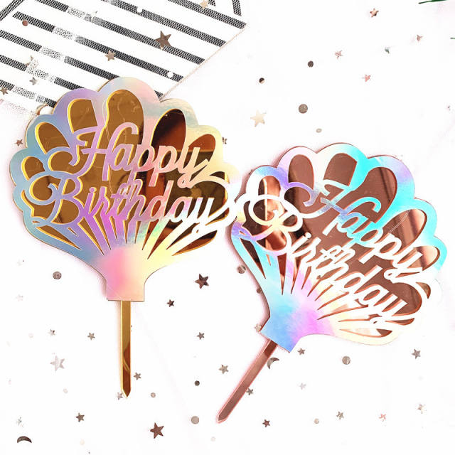Happy birthday double layer laser cake toppers