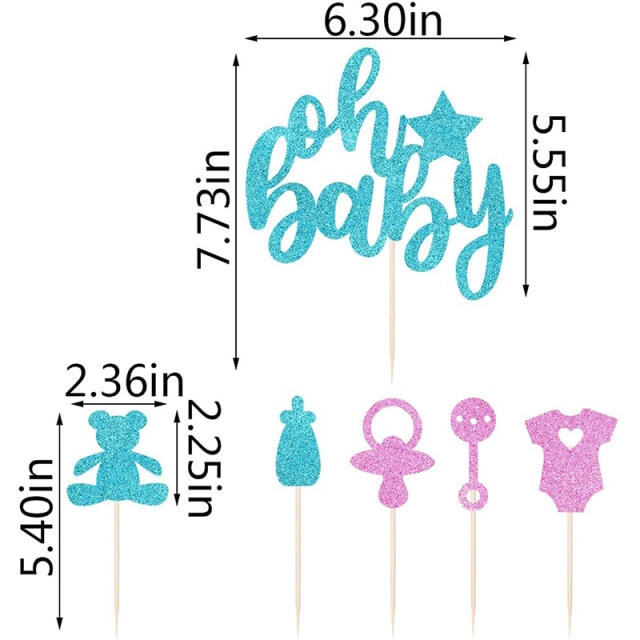 Oh baby birthday party cake toppers