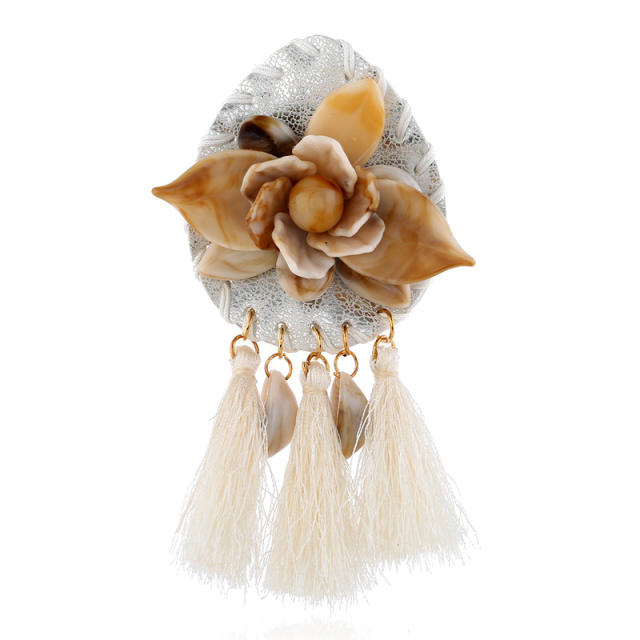 Acrylic flower thread tassel earrings