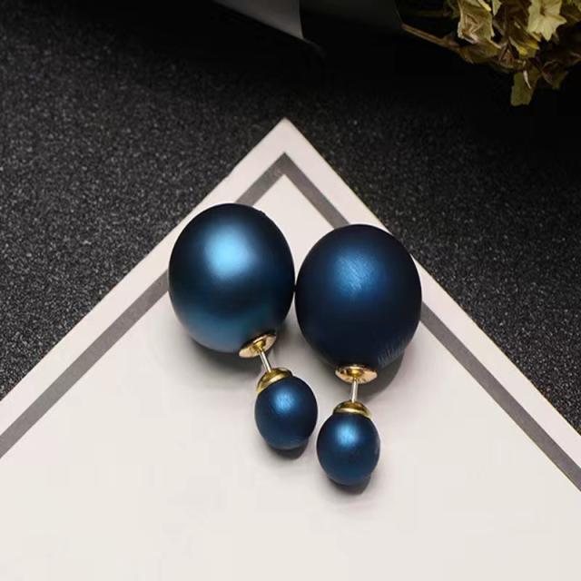 Big imitation pearl stud earrings
