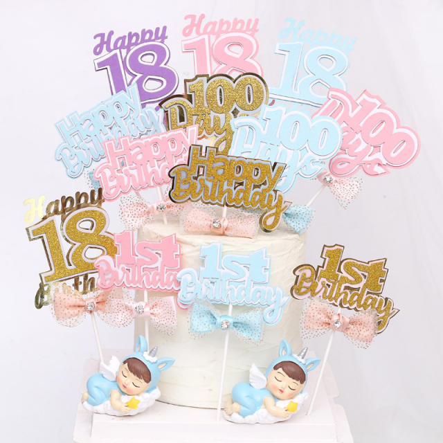 Numbers happy birthday cake toppers