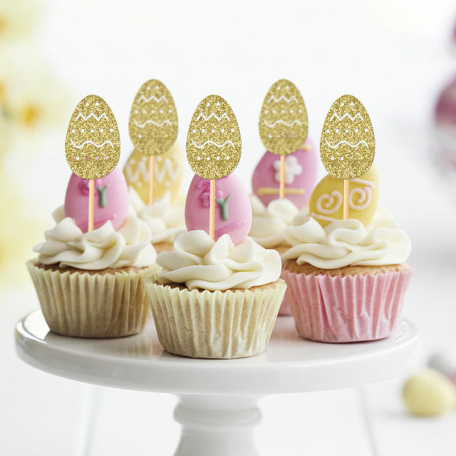 Easter eggs cup cake toppers