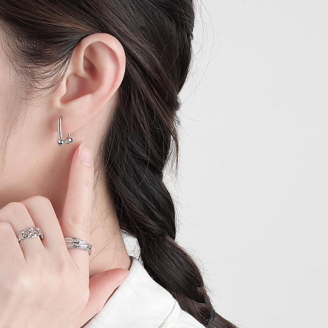 Fashion 925 silver needle huggie earrings