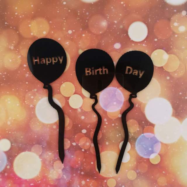 3pcs set  happy birthday balloon cake toppers