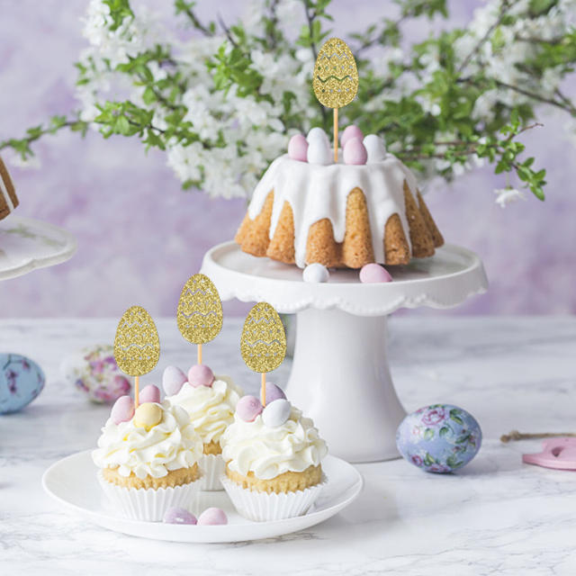 Easter eggs cup cake toppers