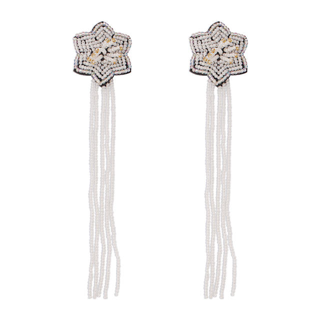 Bohemian seed beads tassel earrings