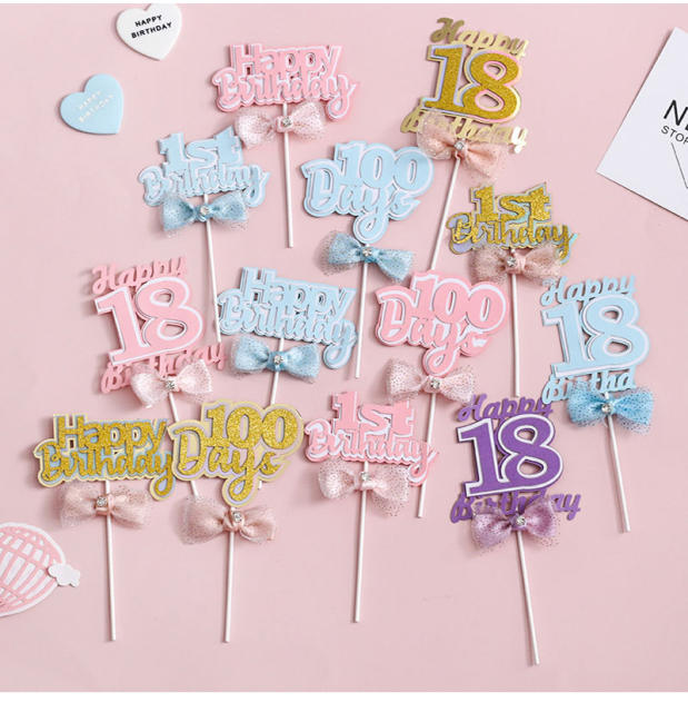 Numbers happy birthday cake toppers