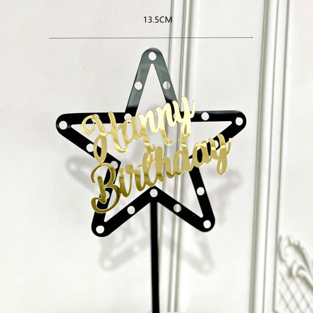 Happy birthday star cake toppers