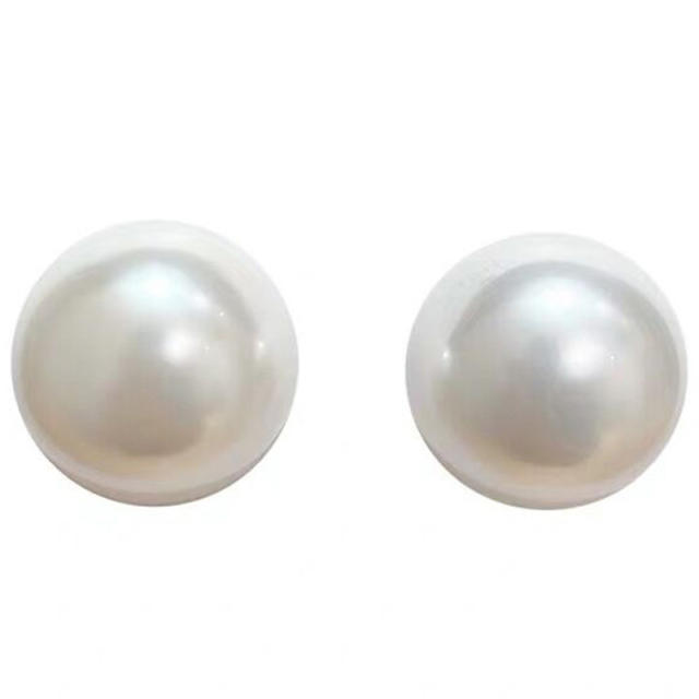 S925 silver needle big size pearl stud earrings