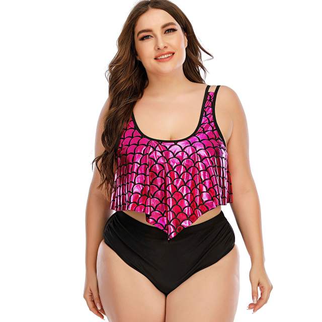 FIsh scales pattern two piece swimsuit