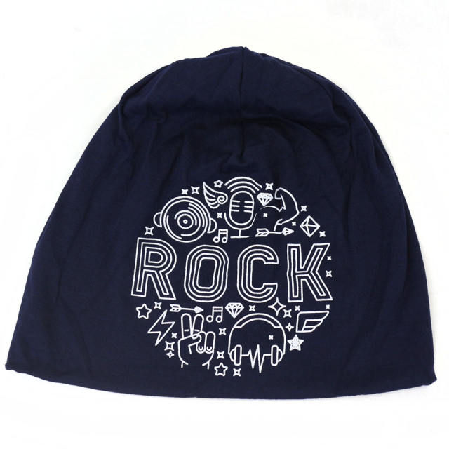 ROCK letter beanie cap