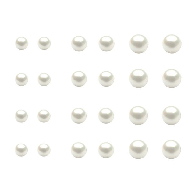 New faux pearl stud earrings set 12 pairs