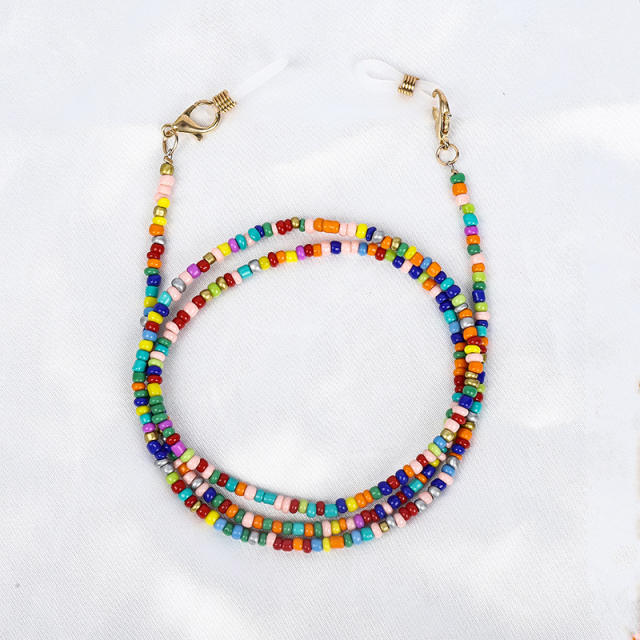 Colorful beaded glass mask chain 70cm