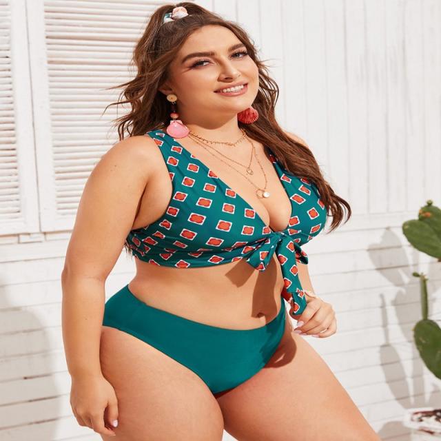 Plus size two piece swimwear