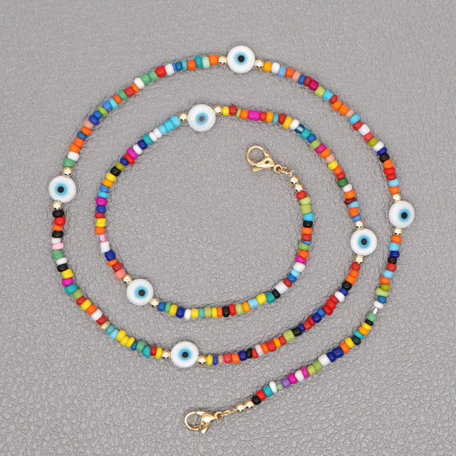 Boho seed beads evil eye mask glasses chain