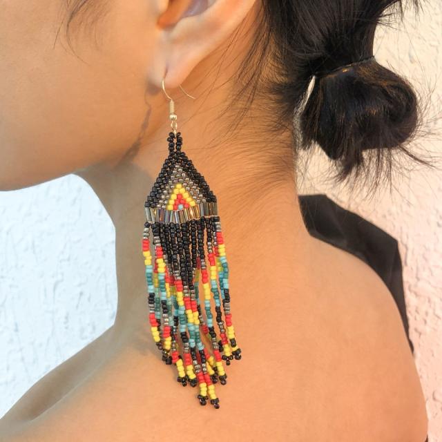 Seed bead tassel earrings