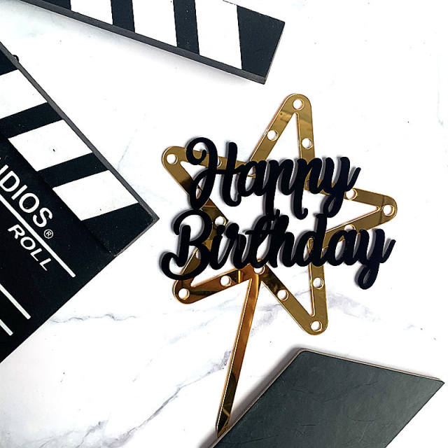 Happy birthday star cake toppers