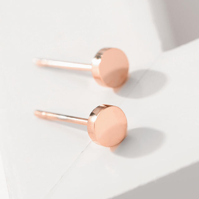 Tiny Stainless steel round ear studs