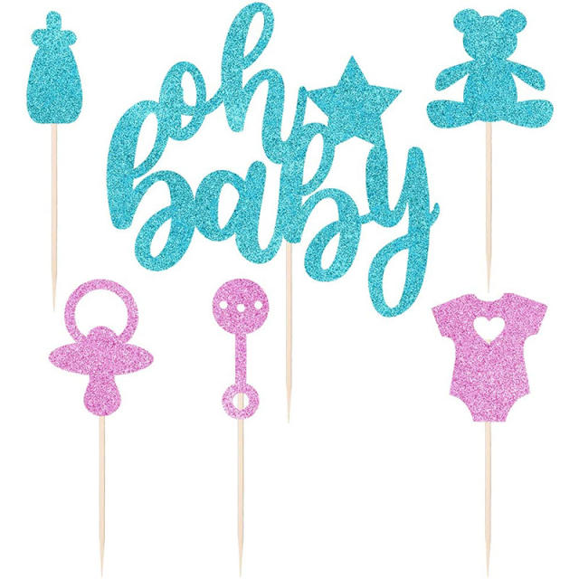 Oh baby birthday party cake toppers