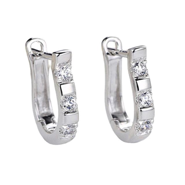 Fashion cubic zirconia huggie earrings