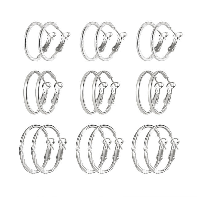 Fashion metal ear ring suit 9 pairs