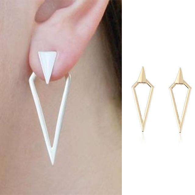 Fashion triangle jacket earrings