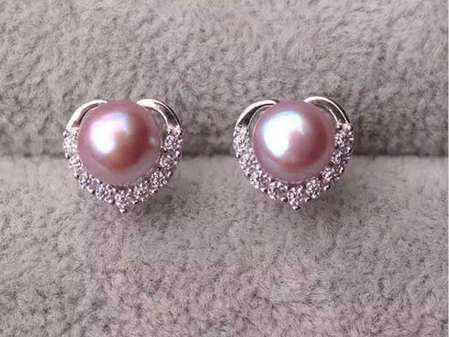 S925 silver needle pearl stud earrings