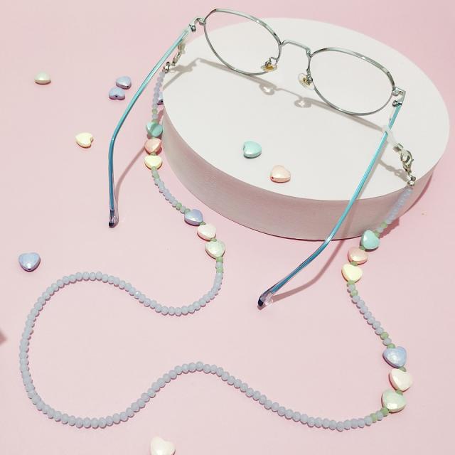 Colorful love heart glasses chain
