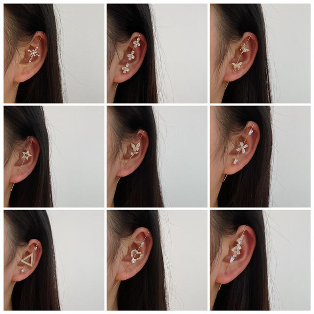 Fashion zircon pearl ear pin