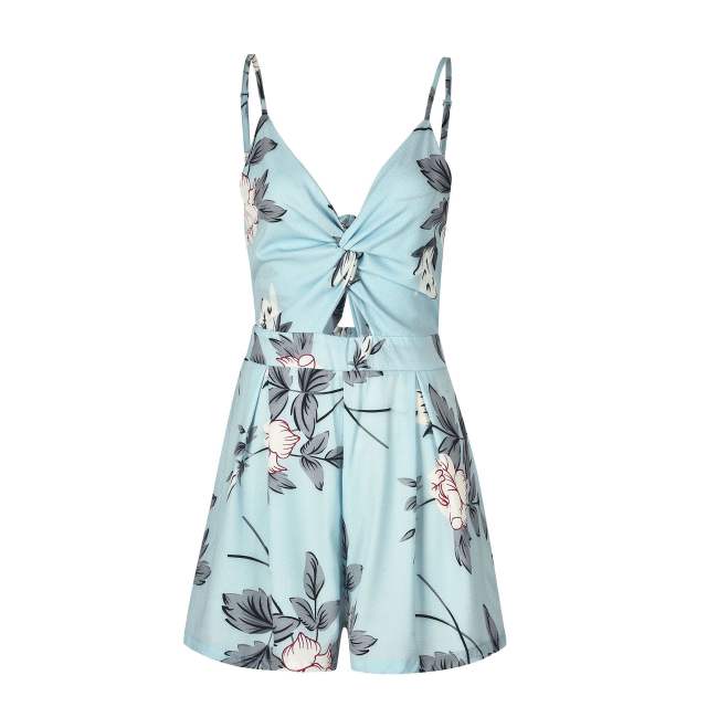 Summer floral camisole rompers jumpsuit