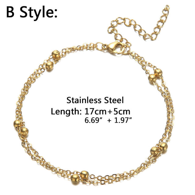Dainty two layer stainless steel bracelet
