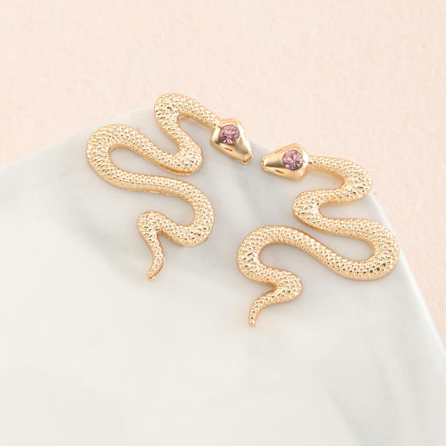 Snake rhinestone earrings