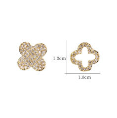 Elegant diamond clover ear studs