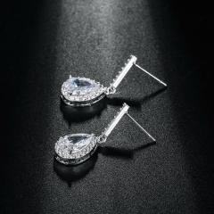 Elegant cubic zircon drop earrings