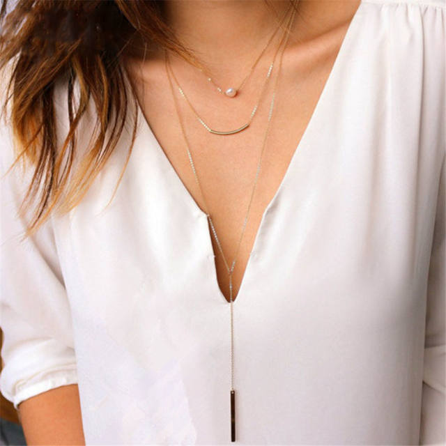 Dainty stainless steel layer necklace