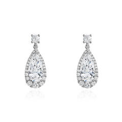 Cubic zircon elegant drop earrings