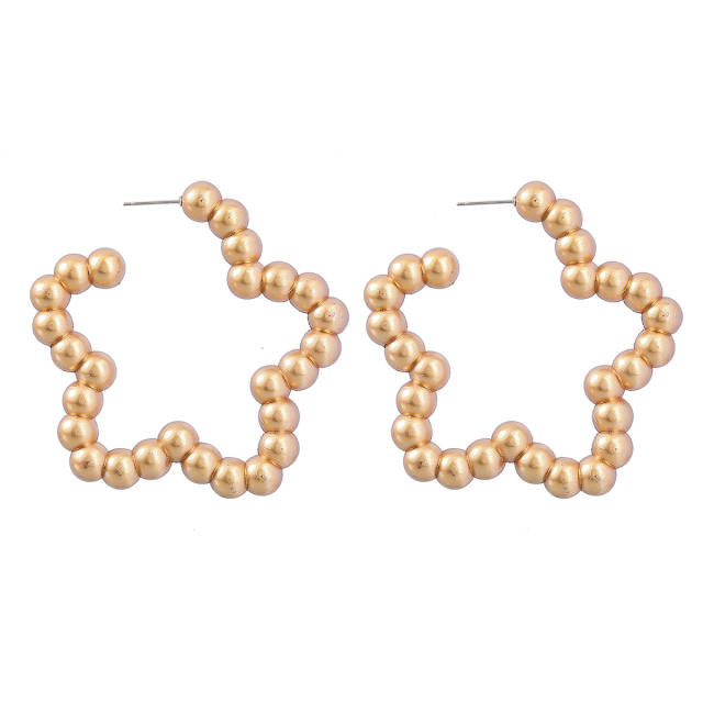 Boho beaded heart star shaped earrings