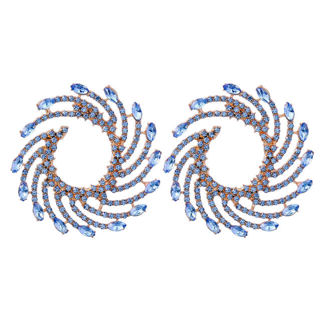 Colored rhinestone statement ear studs