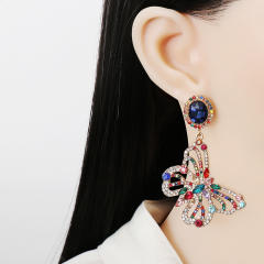 Hollow butterfly diamond earrings