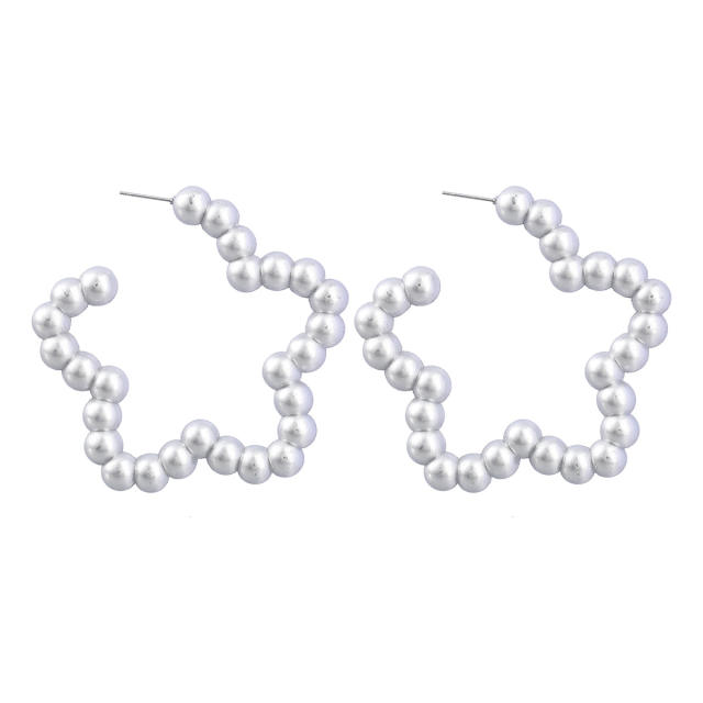 Boho beaded heart star shaped earrings