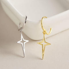 S925 cross huggie earrings