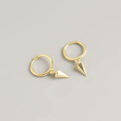 S925 rivet drop huggie earrings