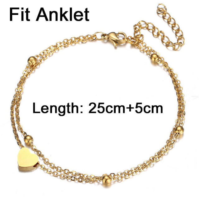 Two layer dainty stainless steel bracelet