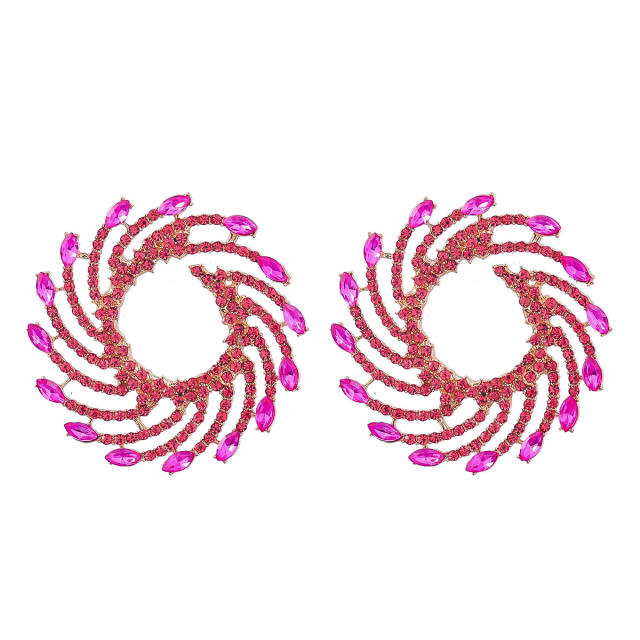 Colored rhinestone statement ear studs