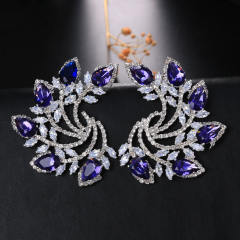 Faux Amethyst statement ear studs