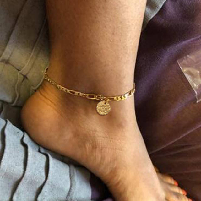 Figaro chain charm stainless steel anklet