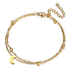 Two layer dainty stainless steel bracelet
